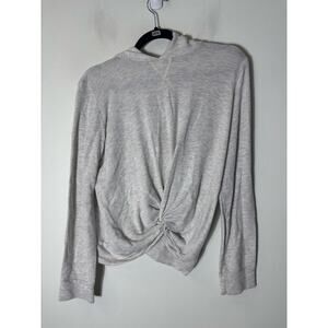 MONROE Light Gray Long Sleeve Hooded Pull Over Sz M